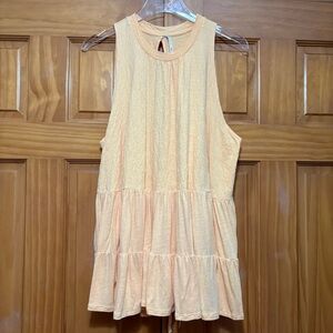 Free People Orange Sherbet Tiered Tank Top EUC